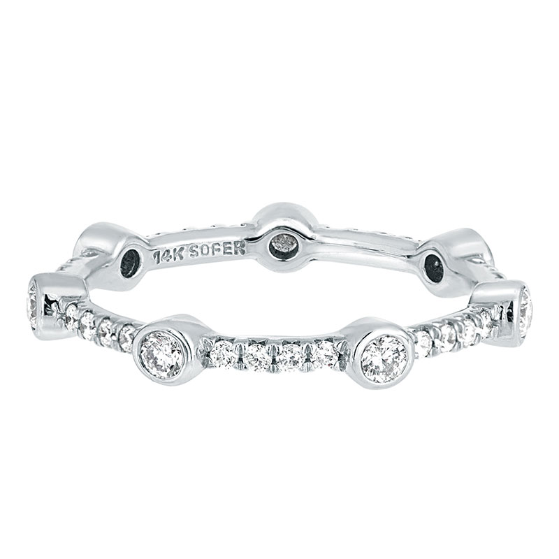 Deutsch Signature Bezel Diamond Alterning Eternity Band