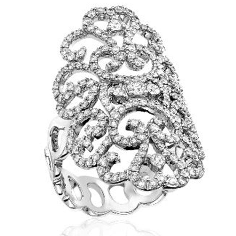 Deutsch Signature Open Scalloped Edge Antique Diamond Ring