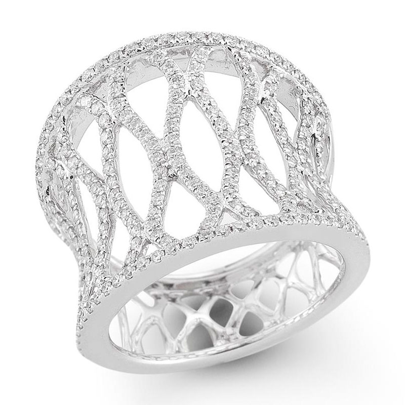 Deutsch Signature Wide Interlocking Oval Diamond Band