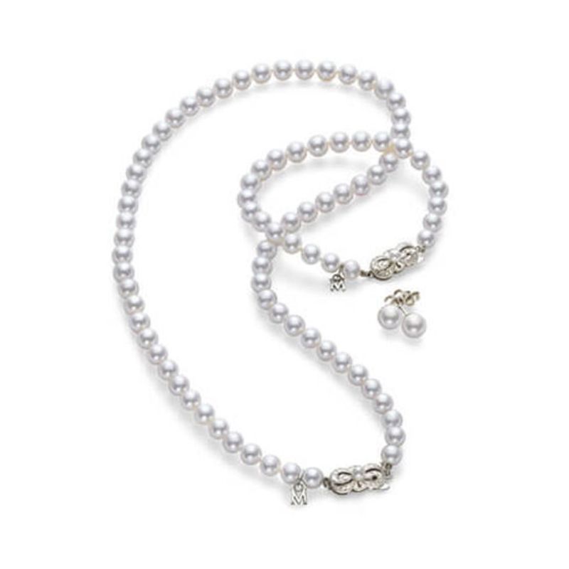 Mikimoto 18K White Gold Everyday Essentials Three Piece Set