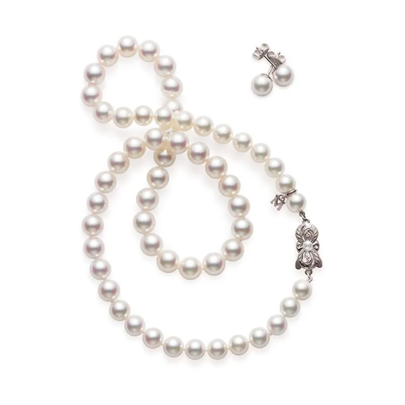 Mikimoto Akoya Pearl Strand And Earrings Set