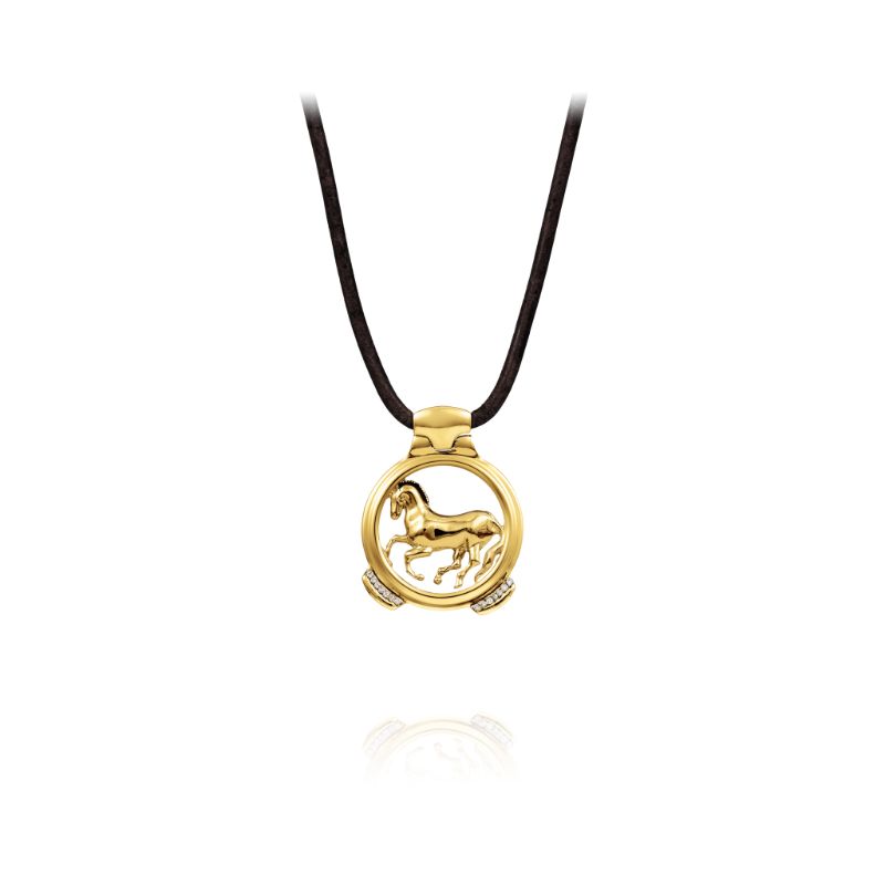 Vincent Peach Gold Finnhorse Necklace