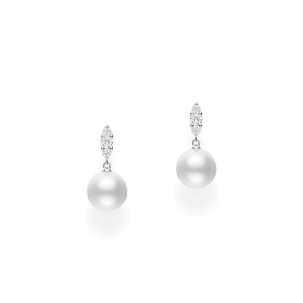 Mikimoto Morning Dew White South Sea Diamond Earrings