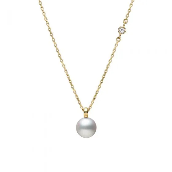 Mikimoto Akoya Cultured Pearl and Diamond Pendant