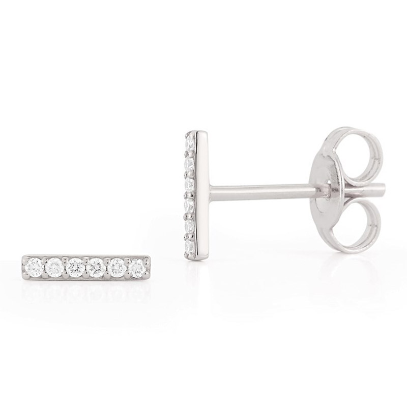 Deutsch Signature Small Diamond Bar Stud Earrings