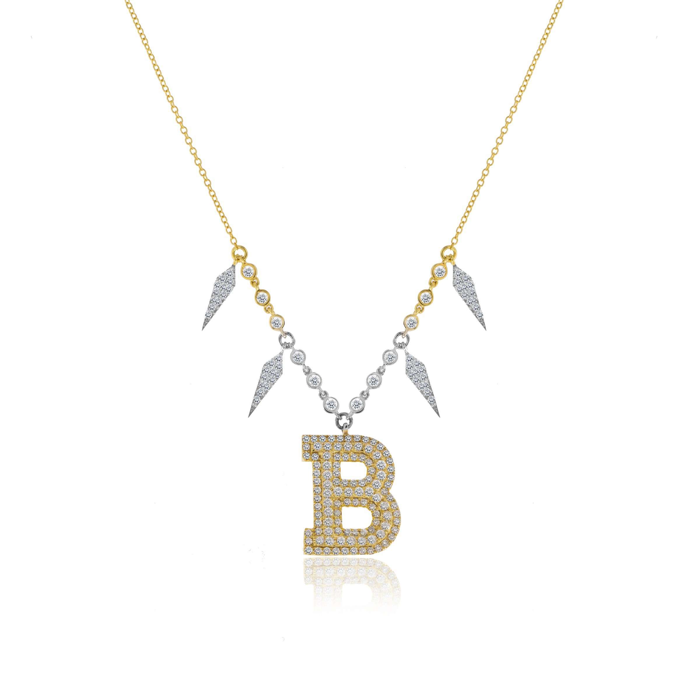 Meira T Statement Diamond Initial Necklace
