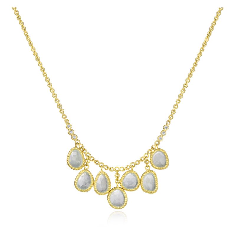 Lauren K Rose Cut Aquamarine Carly Fringe Necklace