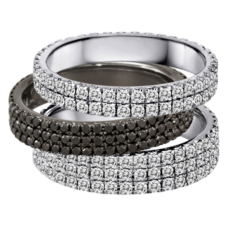 Deutsch Signature 3 Row Micropave Diamond Band