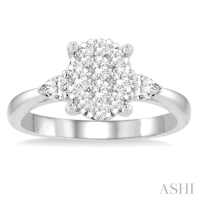 Oval Shape Lovebright Diamond Engagement Ring