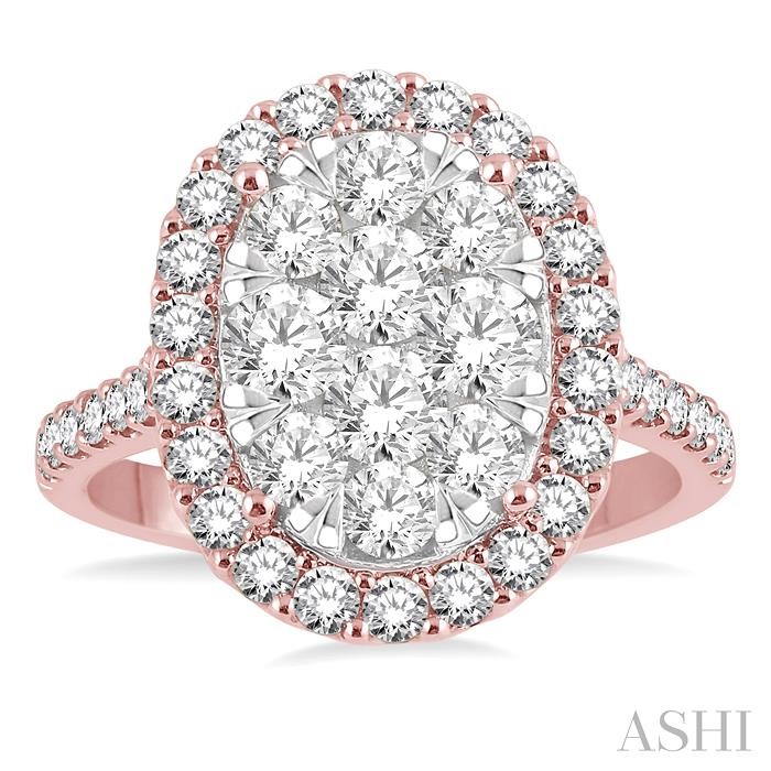Oval Shape Halo Lovebright Essential Diamond Engagement Ring
