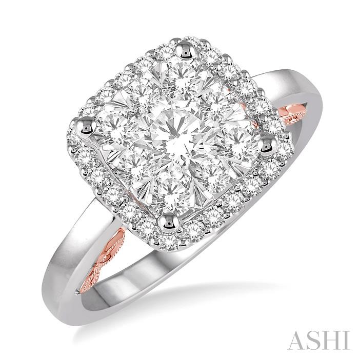 CUSHION SHAPE HALO LOVEBRIGHT ESSENTIAL DIAMOND RING