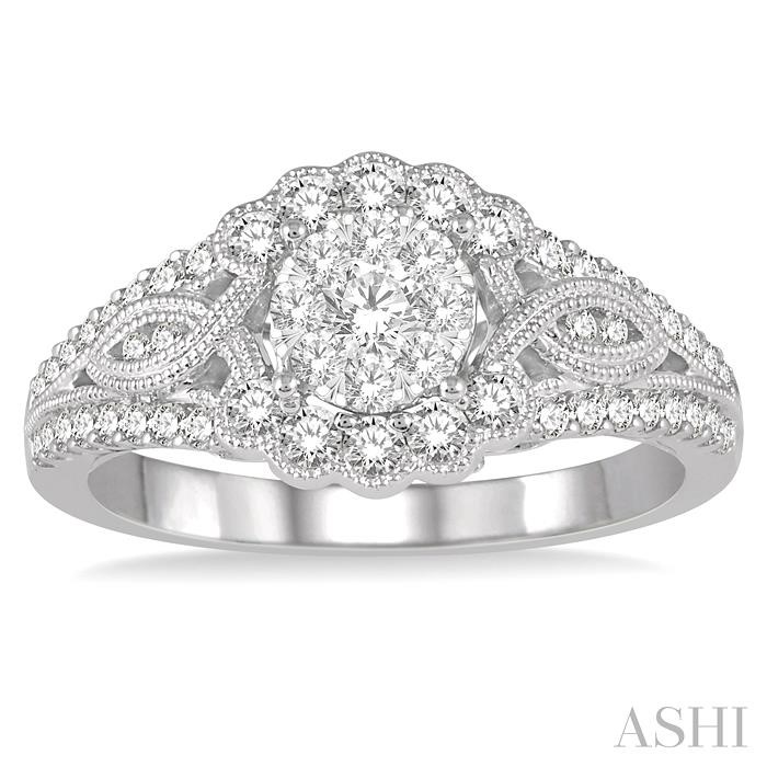 Round Shape Lovebright Diamond Engagement Ring