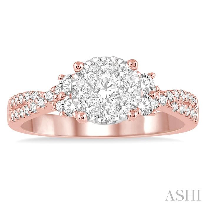 Round Shape Lovebright Diamond Engagement Ring
