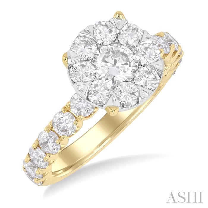 Round Shape Lovebright Diamond Engagement Ring