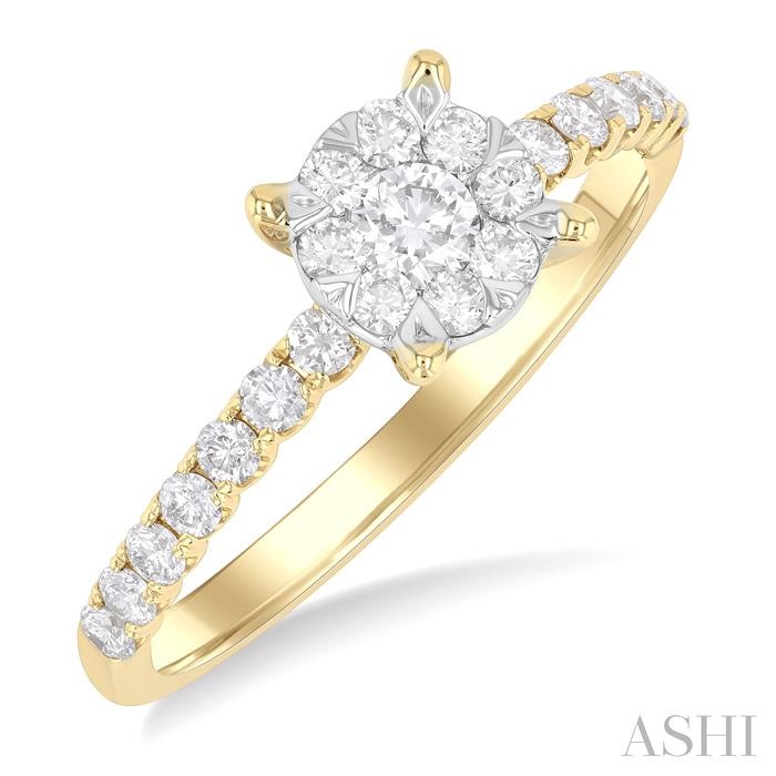 Round Shape Lovebright Diamond Engagement Ring