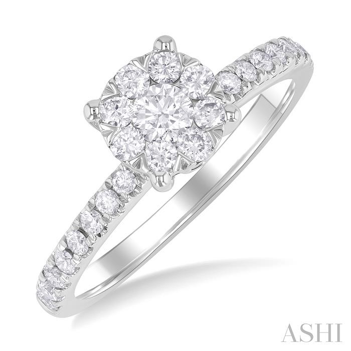 Round Shape Lovebright Diamond Engagement Ring