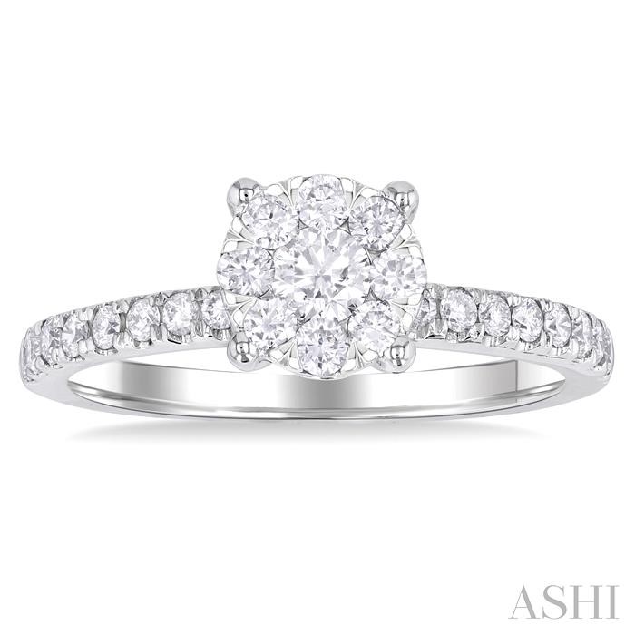 Round Shape Lovebright Diamond Engagement Ring