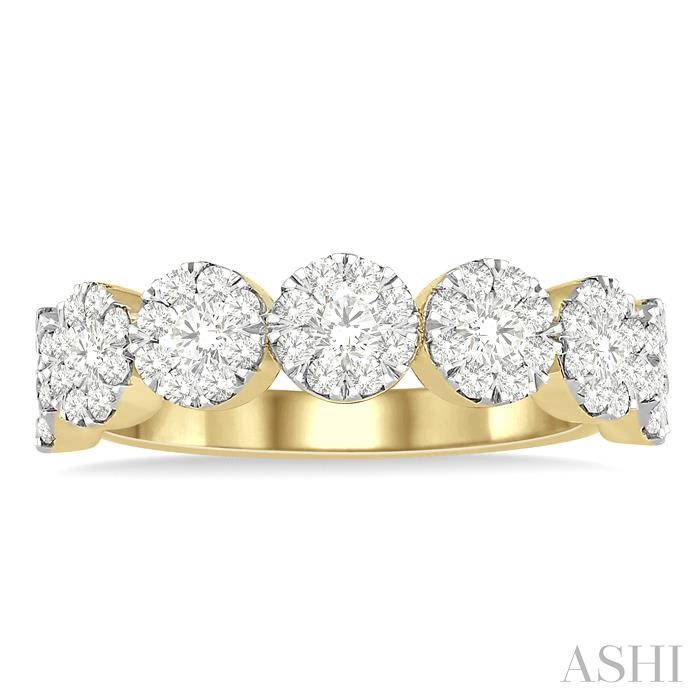 Round Shape 7 Stone Lovebright Essential Diamond Wedding Band