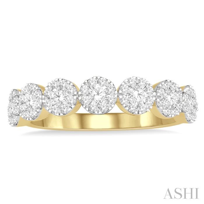 Round Shape 7 Stone Lovebright Essential Diamond Wedding Band
