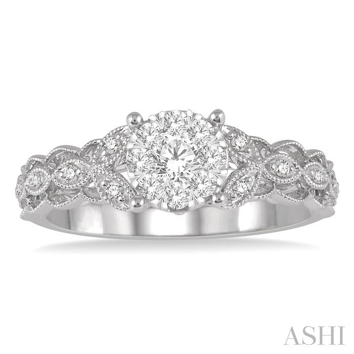Round Shape Lovebright Diamond Engagement Ring