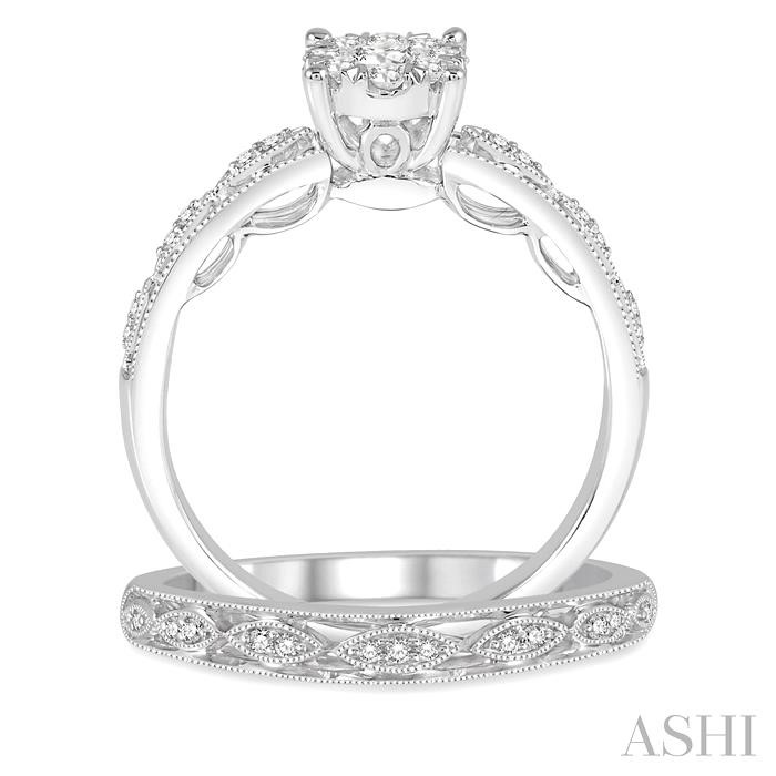 Round Shape Lovebright Diamond Wedding Set