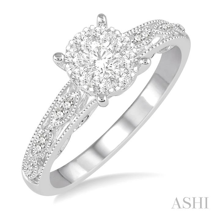 Round Shape Lovebright Diamond Engagement Ring
