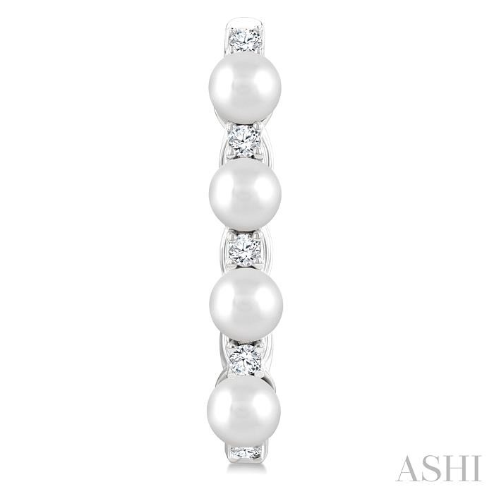 Pearl & Diamond Fashion Hoop Earrings