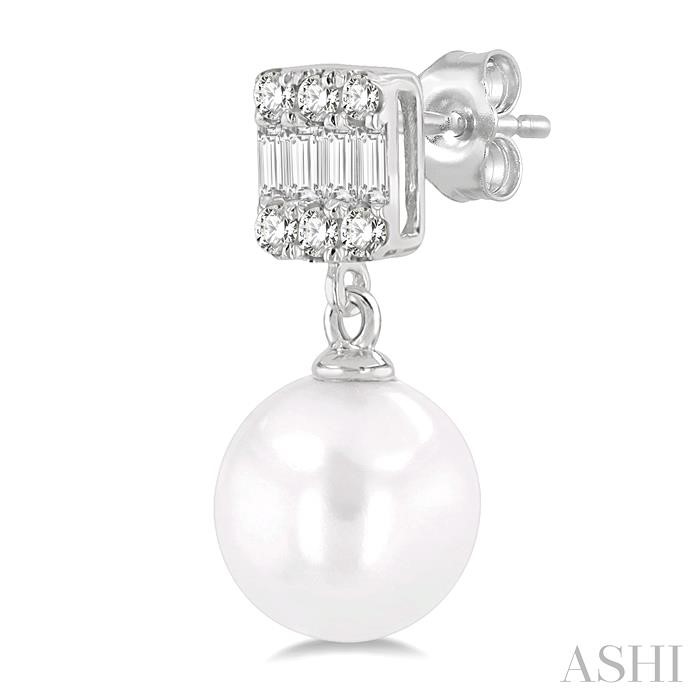 Pearl Drop Diamond Earrings