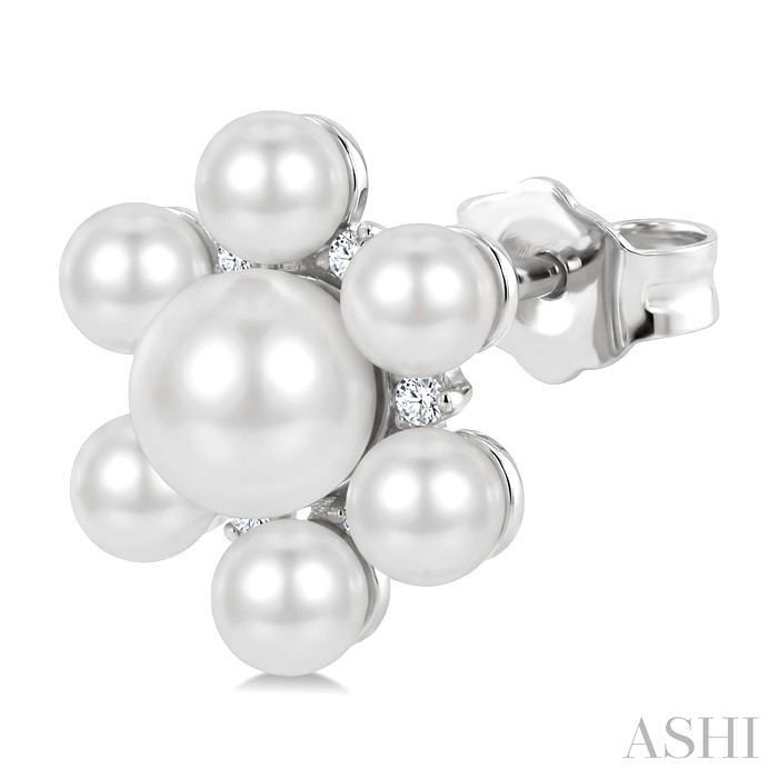 Floral Pearl & Diamond Fashion Earrings