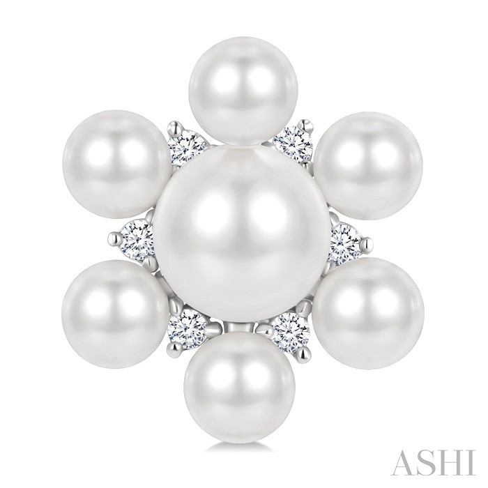 Floral Pearl & Diamond Fashion Earrings