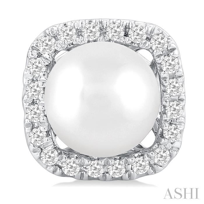 Pearl & Petite Halo Diamond Fashion Earrings