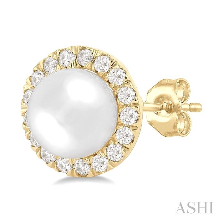 Pearl & Halo Diamond Earrings