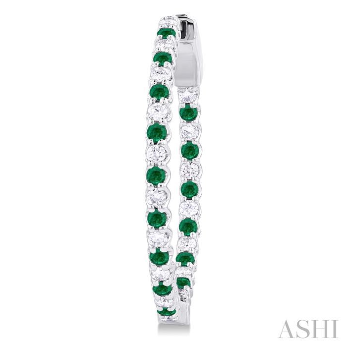 Inside-Out Alternate Gemstone & Diamond Hoop Earrings