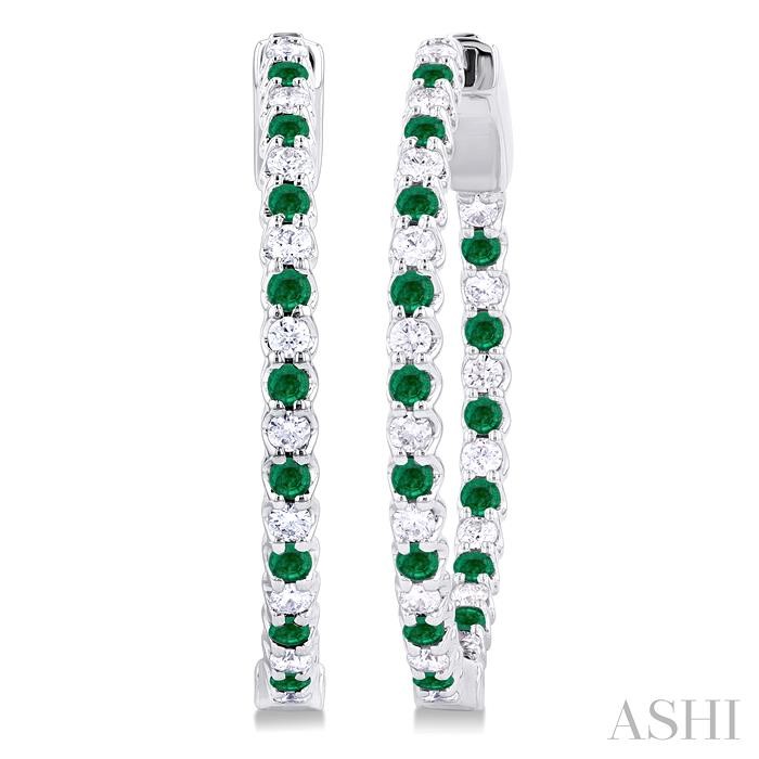 Inside-Out Alternate Gemstone & Diamond Hoop Earrings