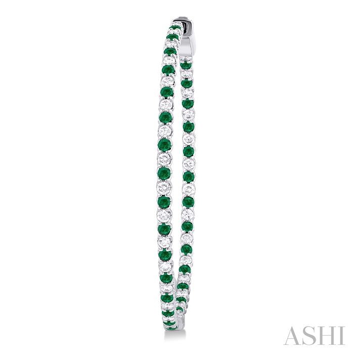 Inside-Out Alternate Gemstone & Diamond Hoop Earrings