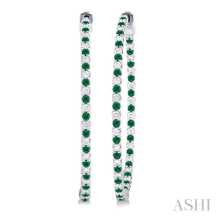 Inside-Out Alternate Gemstone & Diamond Hoop Earrings