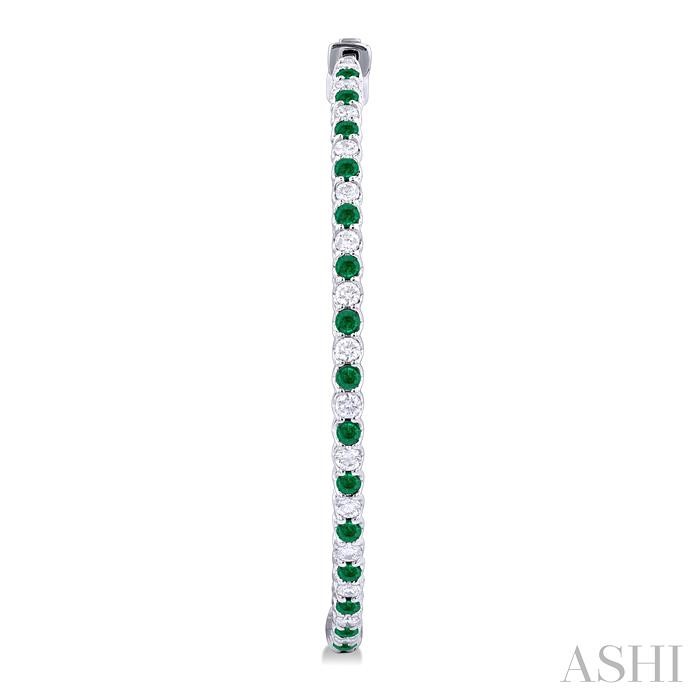 Inside-Out Alternate Gemstone & Diamond Hoop Earrings