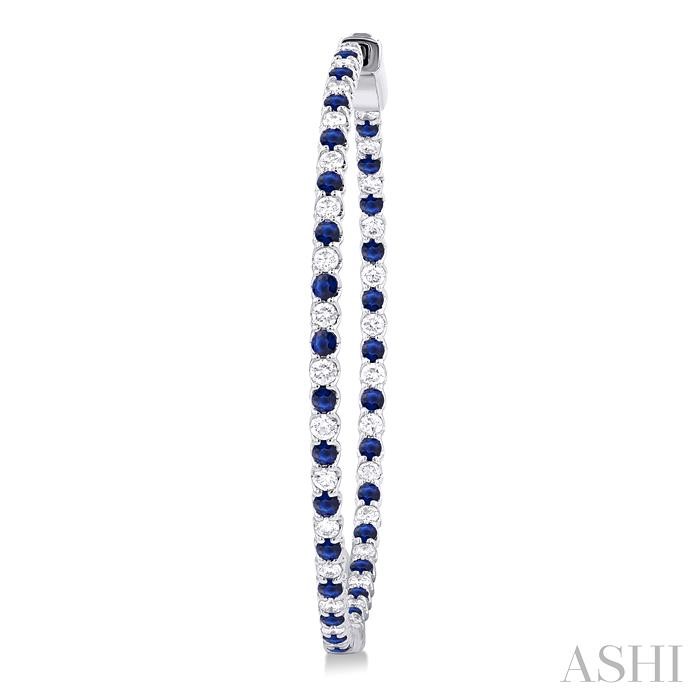 Inside-Out Alternate Gemstone & Diamond Hoop Earrings