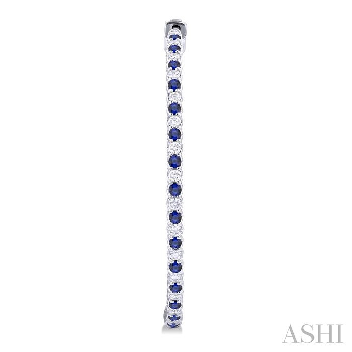 Inside-Out Alternate Gemstone & Diamond Hoop Earrings