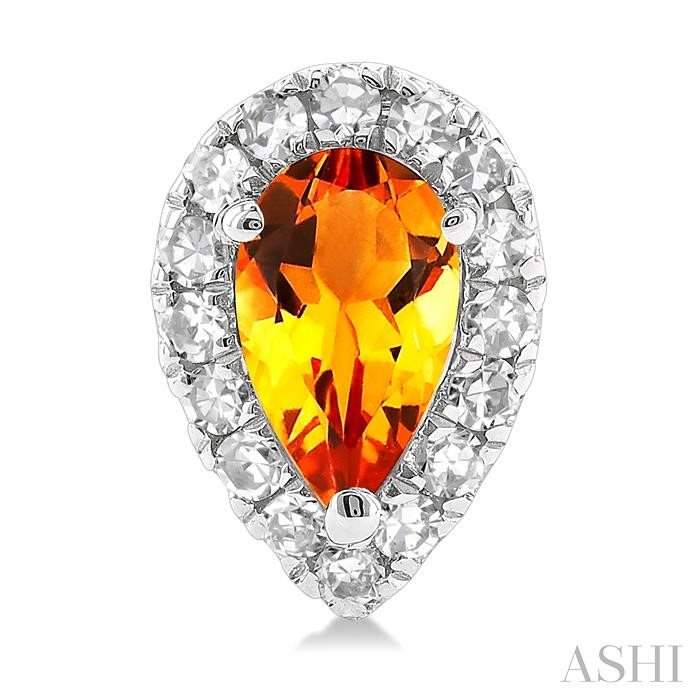 Pear Shape Gemstone & Halo Diamond Earrings