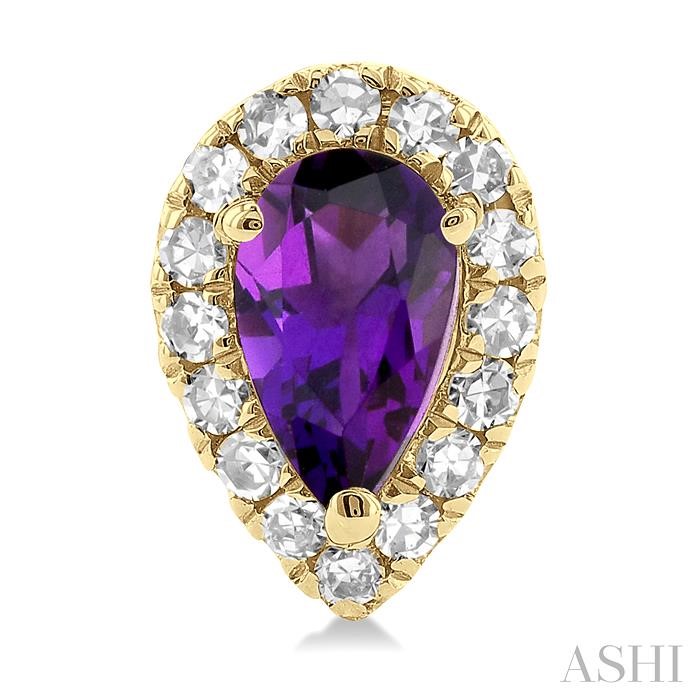 Pear Shape Gemstone & Halo Diamond Earrings