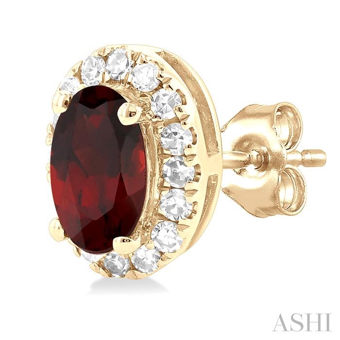 Oval Shape Gemstone & Halo Diamond Earrings