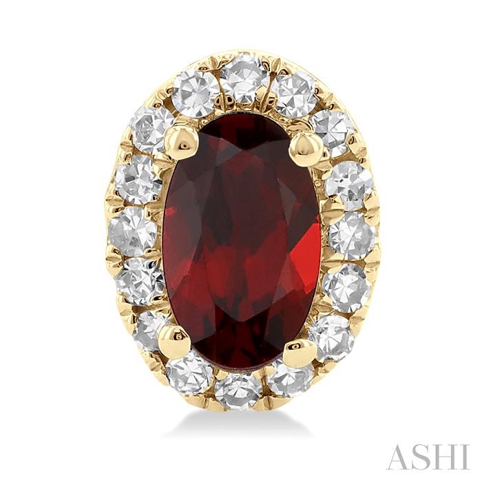 Oval Shape Gemstone & Halo Diamond Earrings