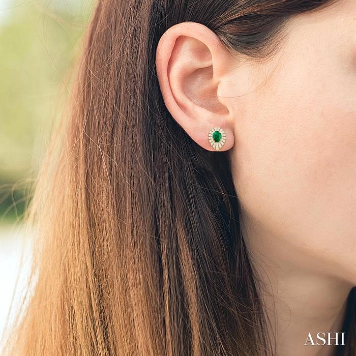 Pear Shape Gemstone & Diamond Earrings