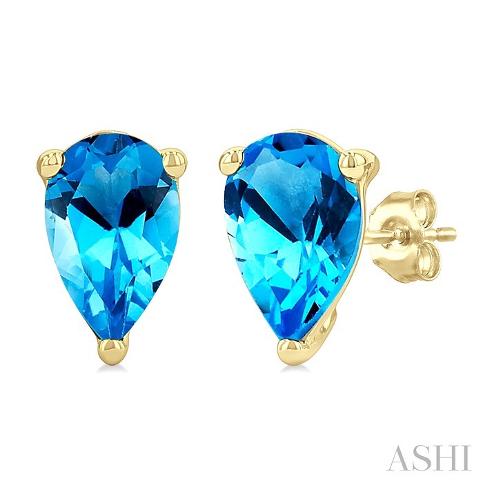 Pear Shape Gemstone Stud Earrings