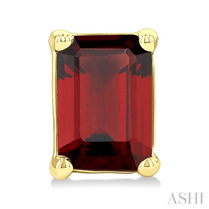 Emerald Shape Gemstone Stud Earrings