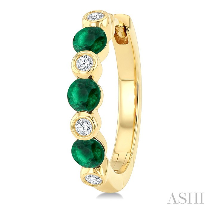 Alternate Gemstone & Diamond Hoop Earrings