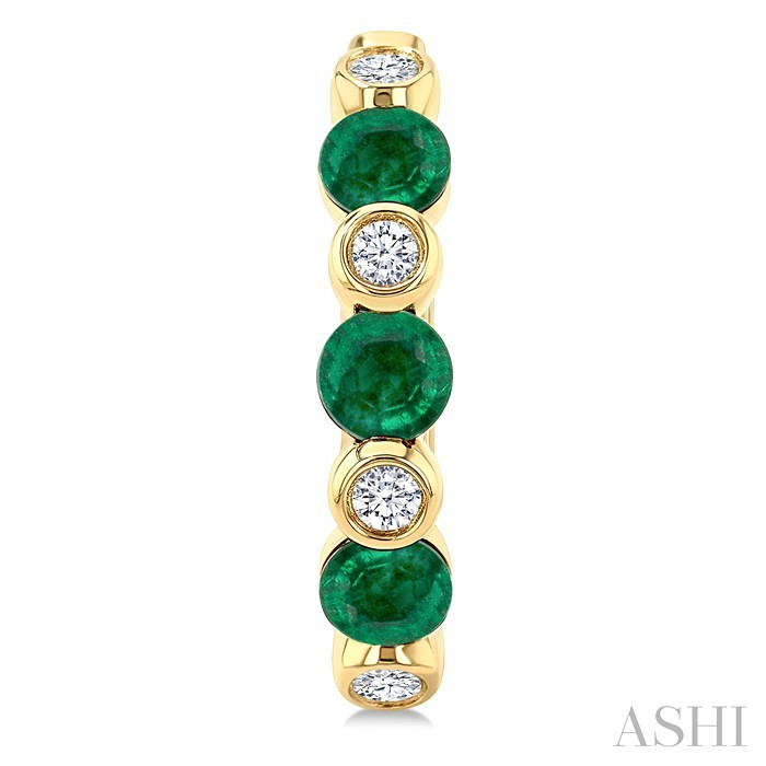 Alternate Gemstone & Diamond Hoop Earrings
