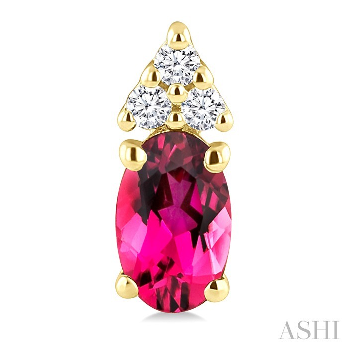 Oval Shape Gemstone & Diamond Earrings