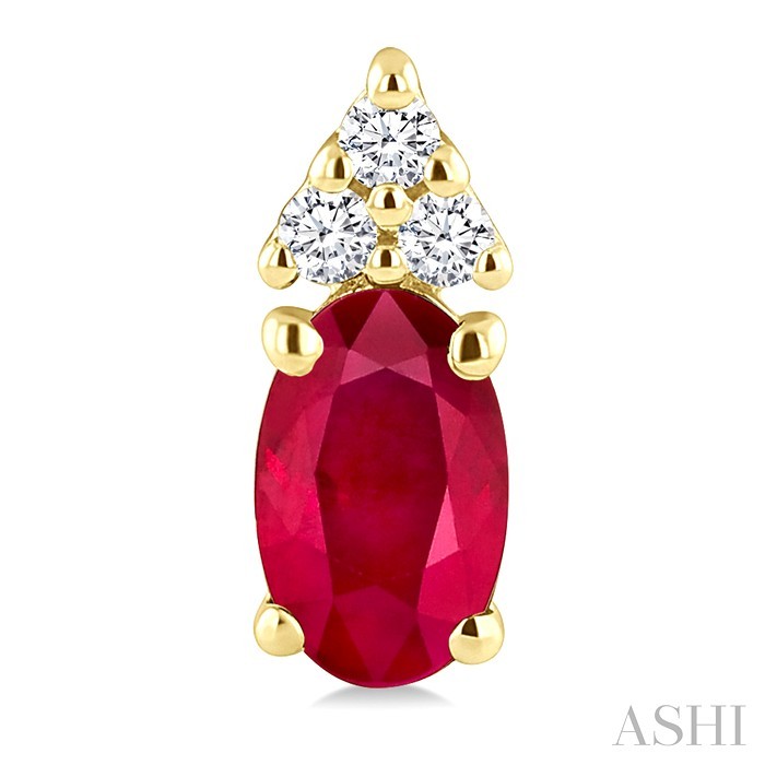 Oval Shape Gemstone & Diamond Earrings